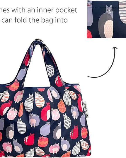 allydrew Large Foldable Tote Nylon Reusable Grocery Bags