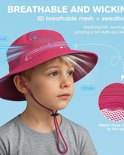 Century Star Outdoor Kids Sun Hat UPF 50+ Quick Dry Adjustable Bucket Hat Windproof Waterproof Beach Fishing Safari Hat