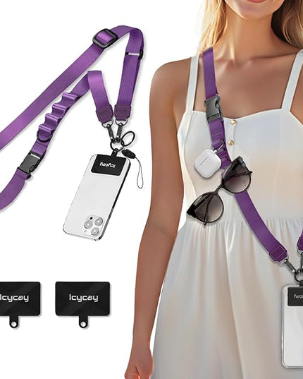Phone Lanyard Crossbody, Cell Phone Strap for Around The Neck Adjustable, Anti Theft Cute Lanyard for iPhone Case ID Holder Keys Accessories Travel Essential