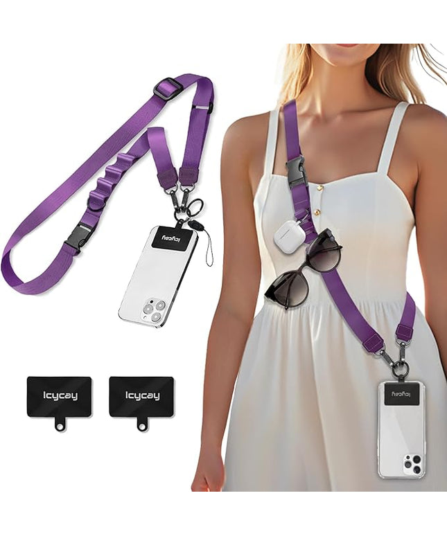 Phone Lanyard Crossbody, Cell Phone Strap for Around The Neck Adjustable, Anti Theft Cute Lanyard for iPhone Case ID Holder Keys Accessories Travel Essential