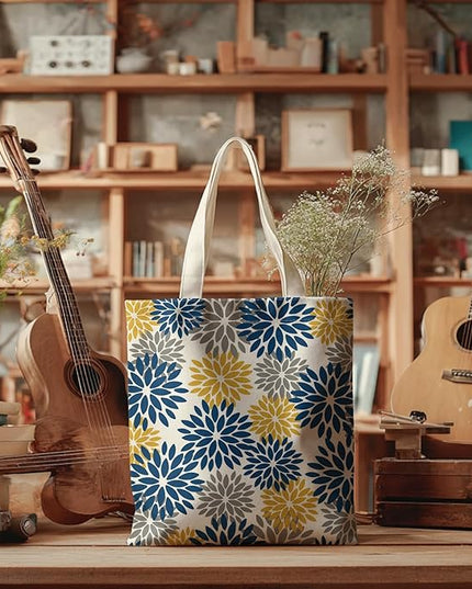 Horaldaily Canvas Tote Bag,Reusable Shoulder Tote Bag for Women Lady Casual Vacation, Shopping, Work, Gym