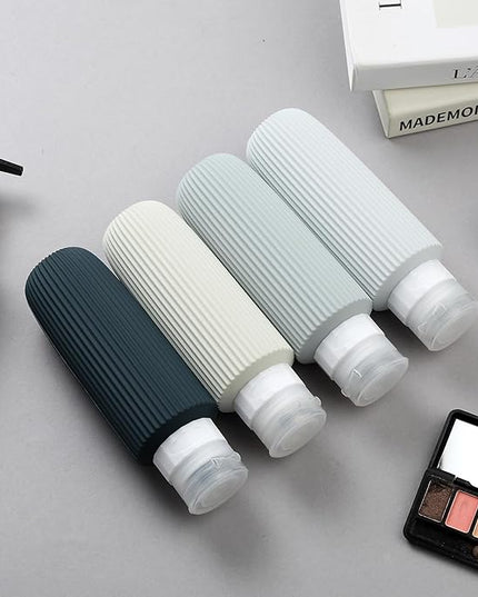 Travel Bottles for Toiletries, Large 6oz Travel Size Containers, BPA Free Leak Proof Tubs Refillable Liquid Accessories with Toiletry Bag for Cometic Shampoo and Lotion Soap (4 Pack)