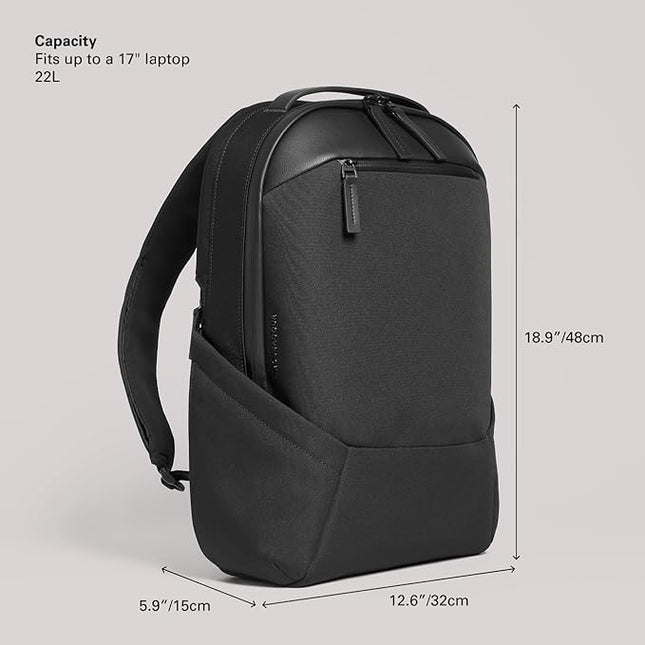 Troubadour Apex 3.0-22L Premium Laptop Backpack - Ergonomic & Water Resistant - Designed for Work and Travel - Black