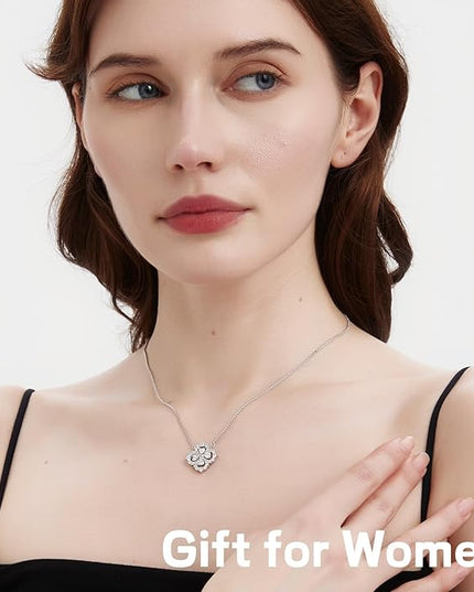 G&GEMSJEW Heart Necklaces for Women, 1-2 Carats Moissanite, 18K White Gold-Plated 925 Sterling Silver Round Brilliant Cut Moissanite Imitation Diamond Necklaces, Jewelry Gifts for Christmas Valentine's Day,Anniversary Present for Wife Women