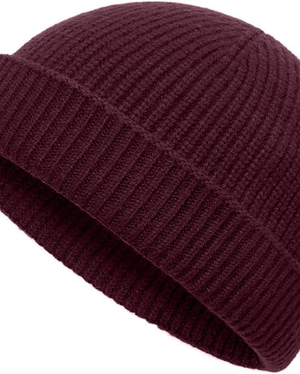 vidsel Thin Wool Fisherman Beanie Hat for Men Women Fall Winter,Short Knit Cuffed Fashion Trawler Skull Cap,Watch Cap