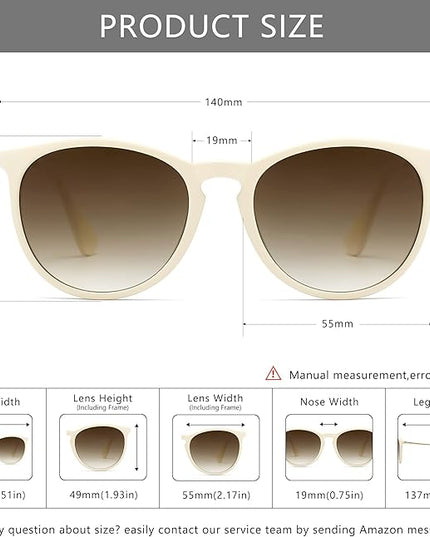 SUNGAIT Premium Vintage Round Sunglasses for Women Men Classic Retro Trendy Style
