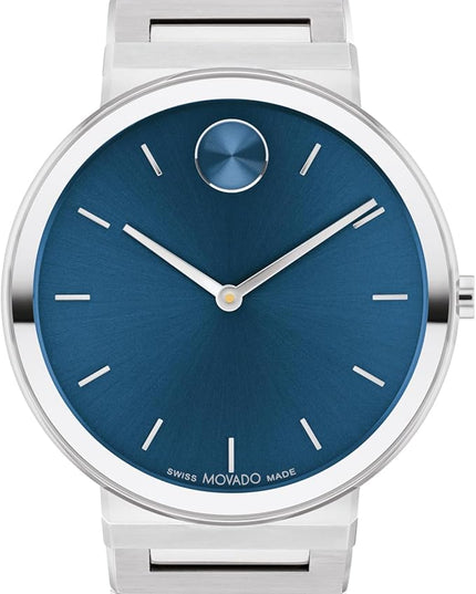 Movado Bold Horizon Ultra Thin Watch for Men and Women - Swiss Made - Water Resistant 3ATM/30 Meters - Sleek and Slim Premium Luxury Wristwatch for Everyone - 40mm