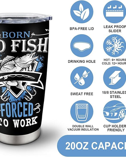 Fishing Gifts for Men, Unique Fishing Gifts for Dad/Grandpa/Boys, Gift for Fisherman, Dad/Papa Fisherman Present, Birthday Present for Mens Who Love to Fish Tumbler 20oz