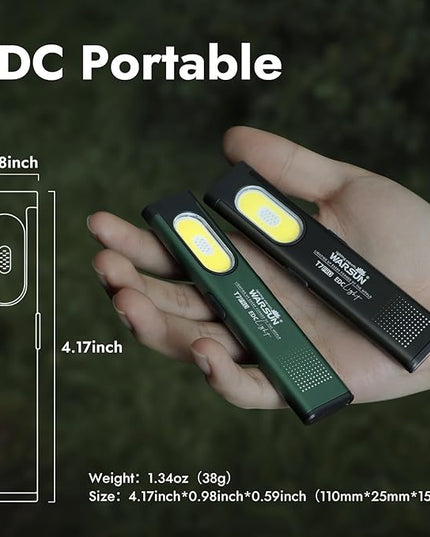 WARSUN Compact Multi-Mode Pocket LED Flashlight - 675LM, USB-C Rechargeable, IPX4, Dual Material, Red/Blue Strobe, for Everyday Carry & Travel