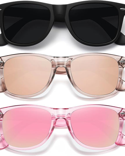 MEETSUN Polarized Sunglasses for Women Men Classic Retro Trendy Driving Sun Glasses UV400 Protection (3 Pack)