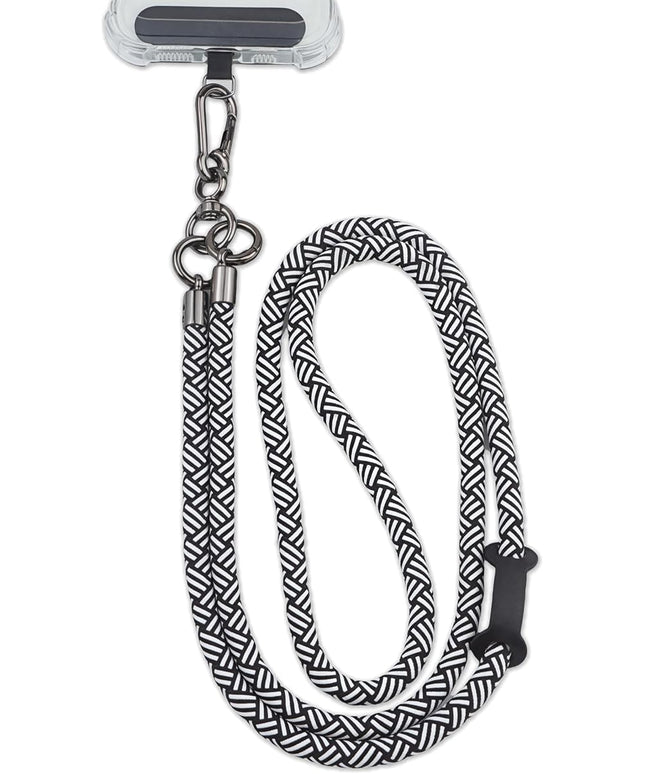 Phone Lanyard Universal Cell Phone Strap Crossbody Strap for iPhone Lanyard Around the Neck Extra Long Rope with Tether Tab for Men and Women (Zebra Black)