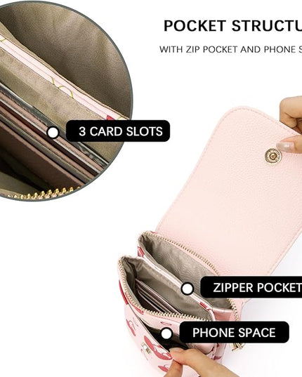 BOSTANTEN Vegan Leather Small Crossbody Bags for Women Designer Cell Phone Bag Wallet Purses Adjustable Strap