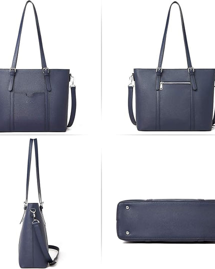 BOSTANTEN Leather Laptop Bag Work Tote for Women Shoulder Handbag Briefcase 15.6 inch Satchel Computer Bag