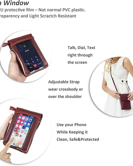 befen Genuine Leather Small Crossbody Bags for Women Cell Phone Bag Cross Body Purses,Silver Zipper