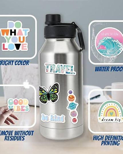 120 Pcs Preppy Stickers, Summer Stickers for Water Bottles Girls, Laptop Accessory Waterproof, Cute Decals for Phone Waterbottle MacBook Cup, Summer Themed Stickers for Teens