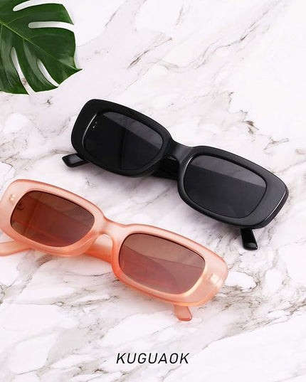 KUGUAOK Retro Rectangle Sunglasses Women and Men Vintage Small Square Sun Glasses UV Protection Glasse