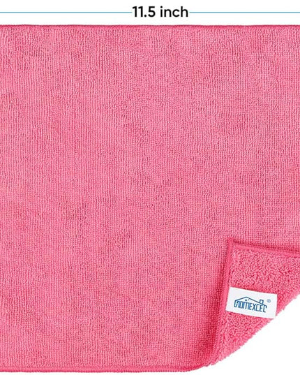 HOMEXCEL Pink Microfiber Cleaning Cloth, 12 Pack Premium Microfiber Towels for Cars, Lint Free, Scratch-Free, Highly Absorbent, Reusable Cleaning Rags for Car, Household, Kitchen, Window, 11.5"X11.5"