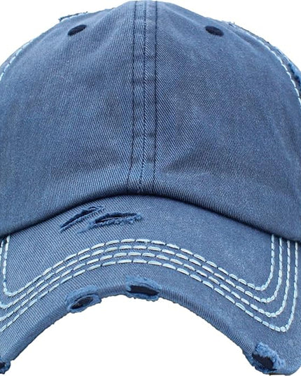 KBETHOS Vintage Washed Distressed Cotton Dad Hat Baseball Cap Adjustable Polo Trucker Unisex Style Headwear