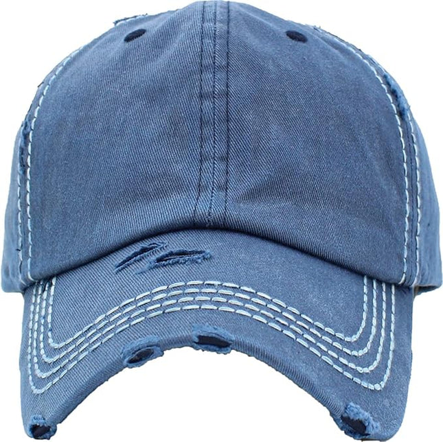 KBETHOS Vintage Washed Distressed Cotton Dad Hat Baseball Cap Adjustable Polo Trucker Unisex Style Headwear