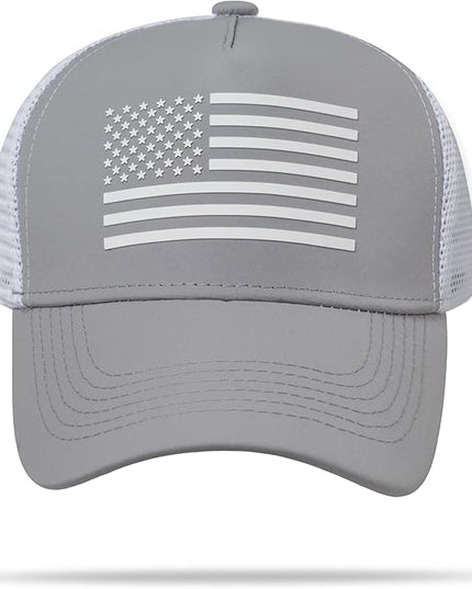 IIN American Flag Mesh Baseball Cap, Patriotic Trucker Hat for Men Women, Quick-Dry Breathable Design, Adjustable Snapback