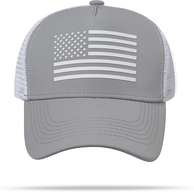 IIN American Flag Mesh Baseball Cap, Patriotic Trucker Hat for Men Women, Quick-Dry Breathable Design, Adjustable Snapback