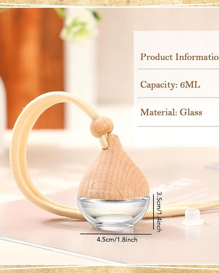 Rtteri 50 Pcs Car Air Fresheners Diffuser for Essential Oil Empty Hanging Bottle Glass Bottles Refillable Perfume Pendant Aromatherapy Fragrance Ornament Decor(Simple Style)