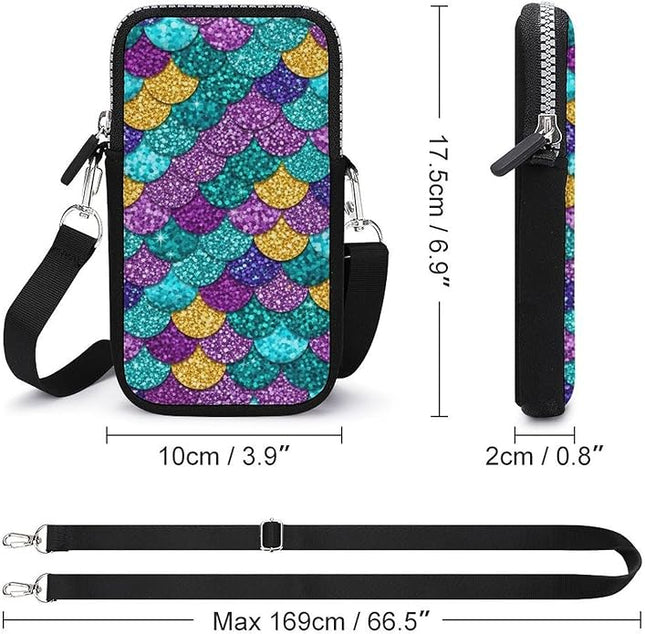 Unisex Small Crossbody Bags, Women Men Portable Adjustable Crossbody Phone Wallet Pouch