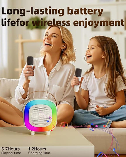 Mini Karaoke Machine Speaker for Kids Adults, Portable Bluetooth with 1 Wireless Microphones, Children's Day Birthday Gift Ideas for Toys for Teens Boys and Girls Aged 4, 5, 6, 7, 8, 9, 10, 11, 12+