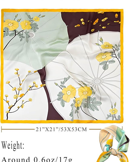 100% Mulberry Silk Scarf for Women Hair Lightweight Square Neckerchief Wrap For Head Scarves 21"