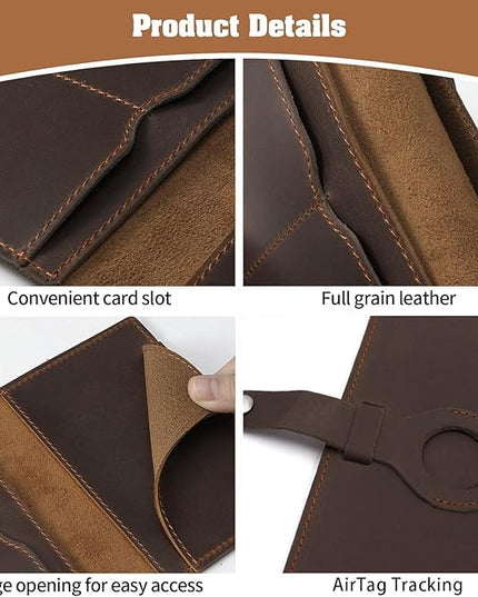 Jack&Chris Genuine Leather Passport Holder For Travel, RFID Blocking Handmade Passport Holder with Card Case Organized & Safe, Quality Travel Essentials for Women and Men for Gifting, Coffee