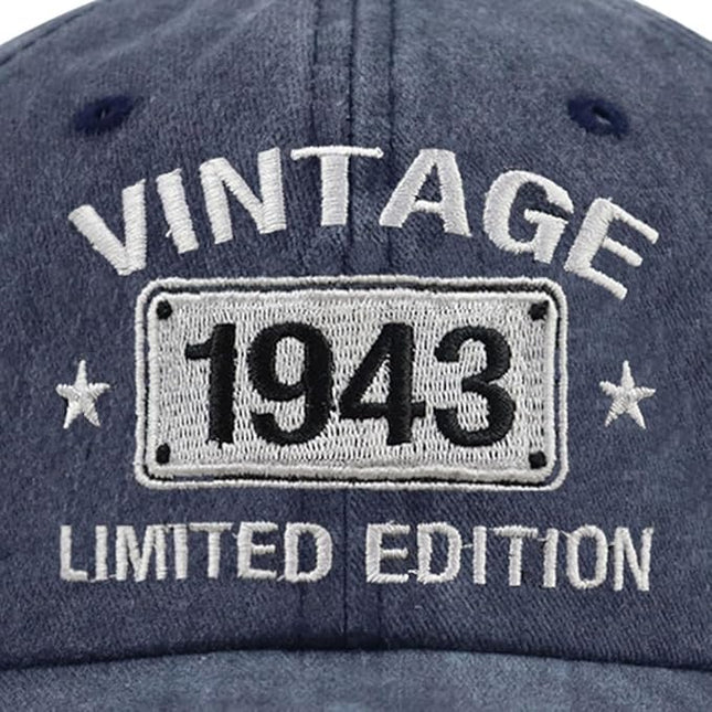 Vintage 1944 1943 1942 1941 1940 1939 1938 1937 1936 1935 Limited Edition Adjustable Embroidered Baseball Cap