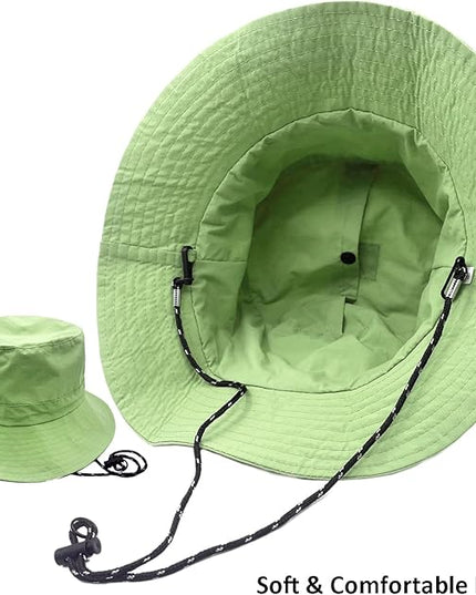 woogwin Waterproof Bucket Rain Hat with Chin Strap Quick Dry Packable Boonie Sun Hat Safari Hat UV Protection
