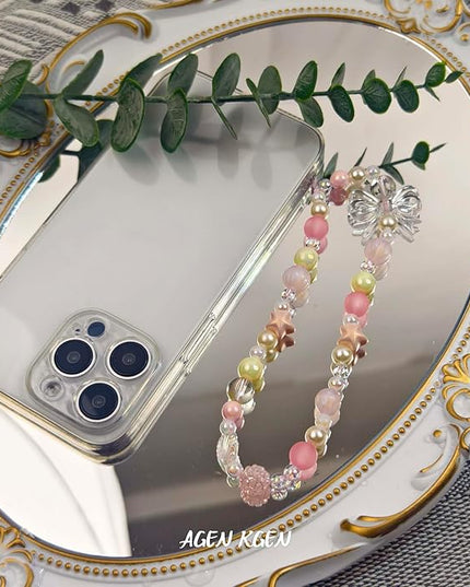 Phone Charms Cute Beaded Phone Lanyard Wrist Strap Aesthetic CellPhone Keychain Cute PhoneCharms for Women