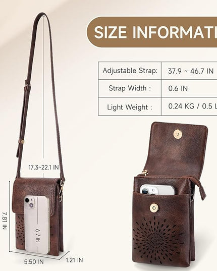 APHISON Small Crossbody Bags for Women Trendy, Leather Phone Wallet Purses Handbags Card Slots with Adjustable Strap
