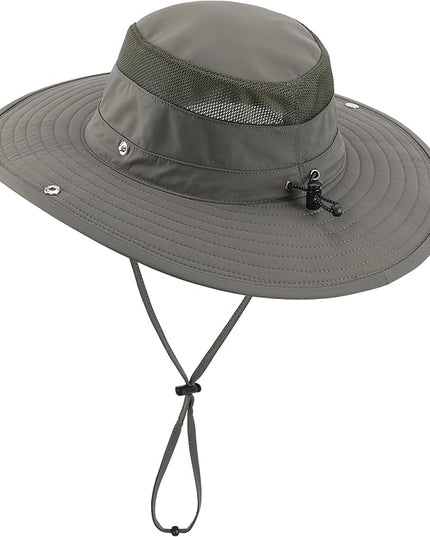Connectyle Sun Hat for Men Women Breathable UPF 50+ Safari Hat for Fishing Hiking Gardening Adjustable Wide Brim Bucket Hats