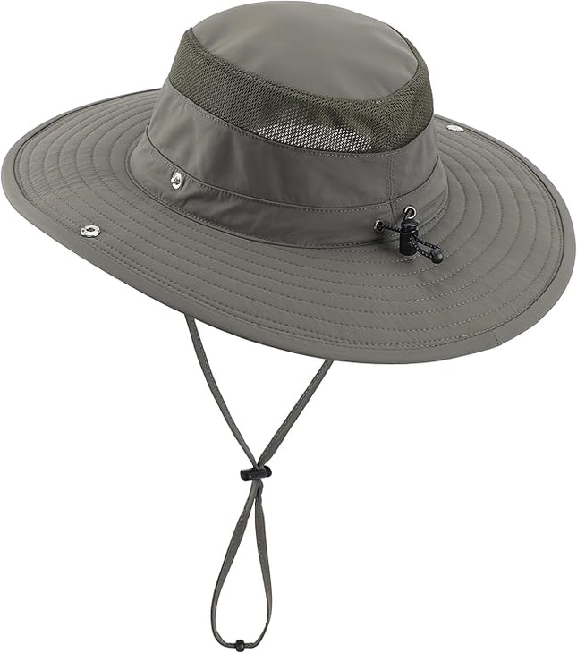 Connectyle Sun Hat for Men Women Breathable UPF 50+ Safari Hat for Fishing Hiking Gardening Adjustable Wide Brim Bucket Hats