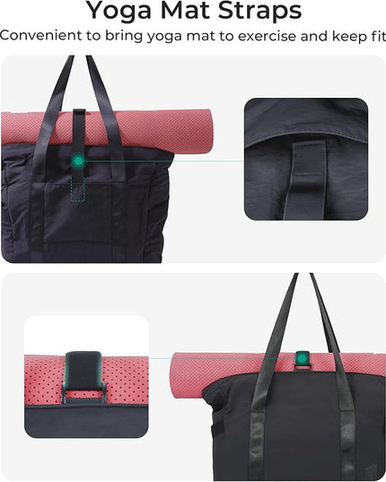 BAGSMART Tote Bag for Women, Tote Bag with Zipper Work Tote with Compartments Nurse Shoulder Hanbag for Travel, Gym