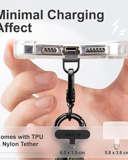 25mm Crossbody Phone Lanyard, Anti-Theft Crossbody Phone Strap for iPhone 16 Pro Max and Most Smartphones, Cell Phone Neck Lanyard w/ 2 Non-Adhesive Tether Tabs for Men and Women, Army Green