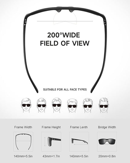 Polarized Sunglasses Men Women, Mens Sunglasses Lightweight UV Sun Glasses for Fishing Driving Golf