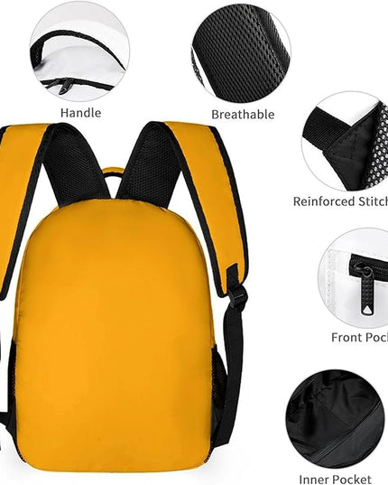Fashion Orange Backpack Lightweight Large Capacity Laptop Daybag for Travel Work