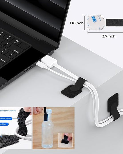 Cable Management Organizer Kit, Desk Cable Organizer, Cable Management Under Desk, Wire Management and Cord Organizer for Home, Office, Standing Desk