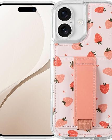 Walli Cases for iPhone 17 Case Aesthetic Wallet Phone Case Card Holder, Securely Holds up to 2 Cards - Cute, Trendy Phone Cover for Women, fits iPhone 17, with Kickstand & Finger Strap