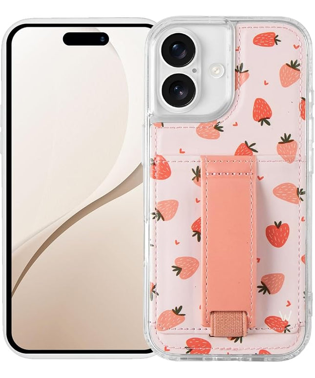 Walli Cases for iPhone 17 Case Aesthetic Wallet Phone Case Card Holder, Securely Holds up to 2 Cards - Cute, Trendy Phone Cover for Women, fits iPhone 17, with Kickstand & Finger Strap