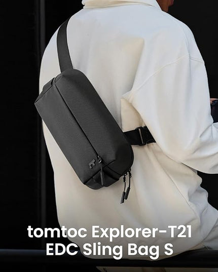 tomtoc Compact EDC Sling Bag 3L-10L, Minimalist Crossbody Bag Chest Shoulder Pack for Men Women, X-pac/Recycled Polyester