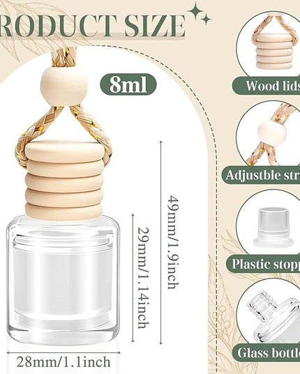 AROIC Hanging Car Air Freshener, 6 Pack Vanilla Cream Long Lasting & Refillable Air Freshener, Natural Plant Essential Oil Fragrance Aromatherapy Diffuser, Car Accessories Interior Set for Women & Men