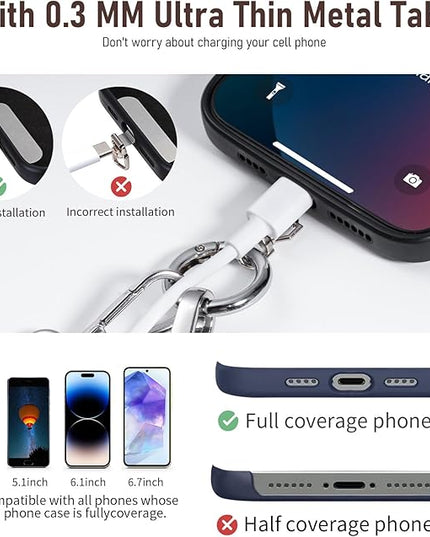 Clip and Go Strap for Phone with Wallet Crossbody Phone Lanyard and Detachable Checkered Bag with ID Window and RFID Pouch for Daily Travel.