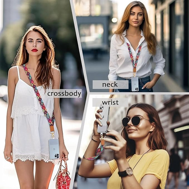 Phone Lanyard Crossbody Wrist Strap, Boho Bohemian Cell Phone Lanyards for around the Neck Wristlet Adjustable Strap for Women Keys Case ID Badges Accessories Mandala