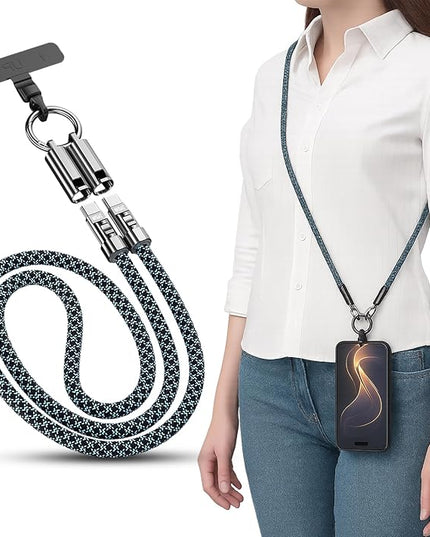 TOP-UP Lanyard – Cell Phone Strap with 240W USB C Charging & Data Cable – Durable Travel Essentials for iPhone 17/16/15