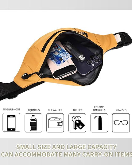 DAITET Crossbody Fanny Pack for Men&Women,Large Waist Bag & Hip Bum Bag with Adjustable Strap for Outdoors Workout Traveling Casual Running Hiking Cycling