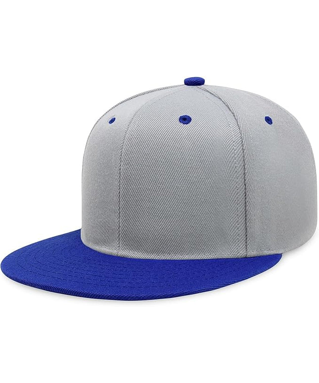CHOK.LIDS Flat Bill Visor Classic Snapback Hat Blank Adjustable Brim High Top End Trendy Color Style Plain Tone Baseball Cap